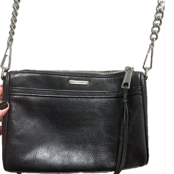Rebecca Minkoff Mac Black and Silver Leather Crossbody Bag - Picture 4 of 10